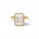 4.6 CT Emerald Cut Solitaire Style Moissanite Engagement Ring 8