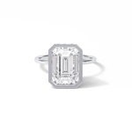 4.6 CT Emerald Cut Solitaire Style Moissanite Engagement Ring 1