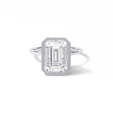 4.6 CT Emerald Cut Solitaire Style Moissanite Engagement Ring 1