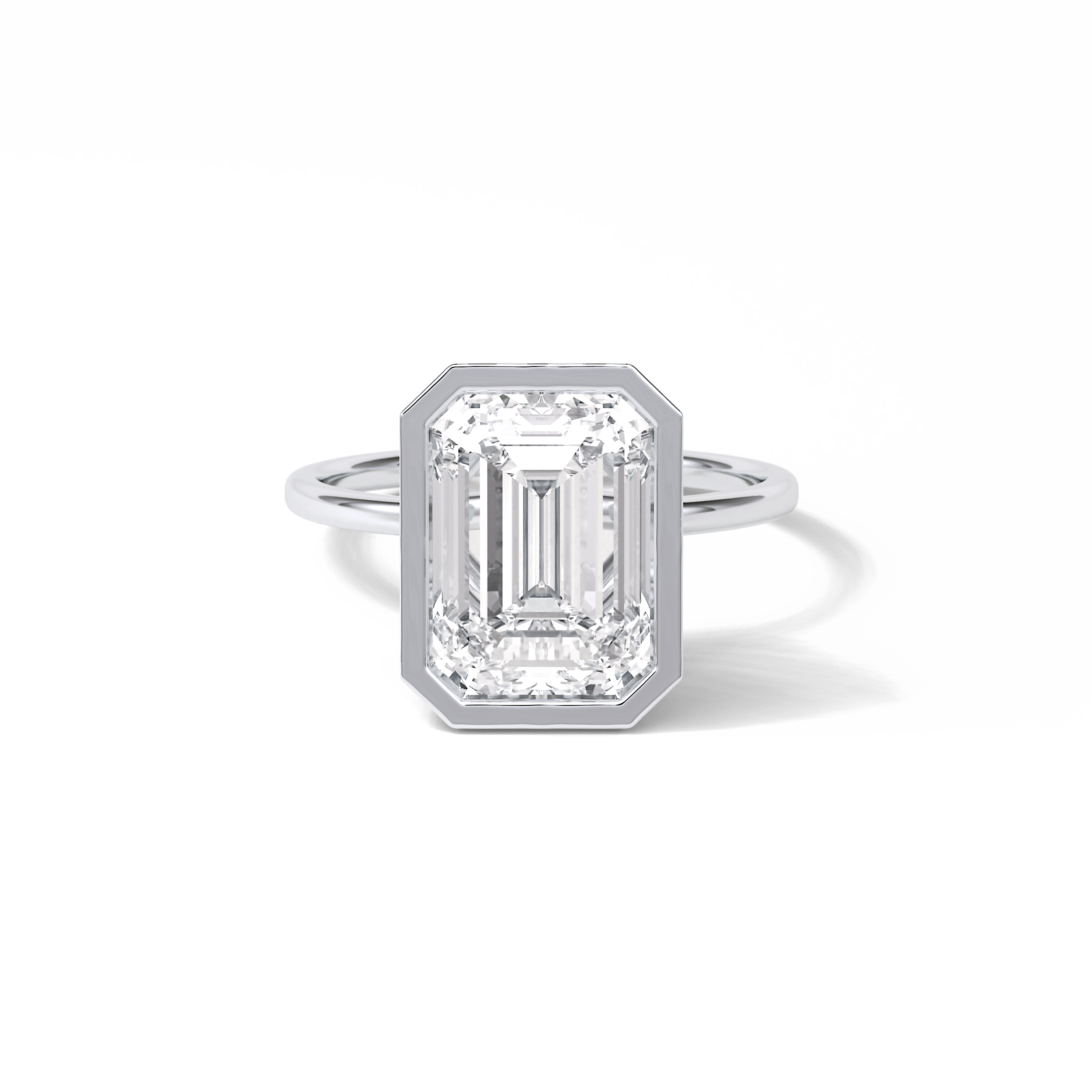 4.6 CT Emerald Cut Solitaire Style Moissanite Engagement Ring 1
