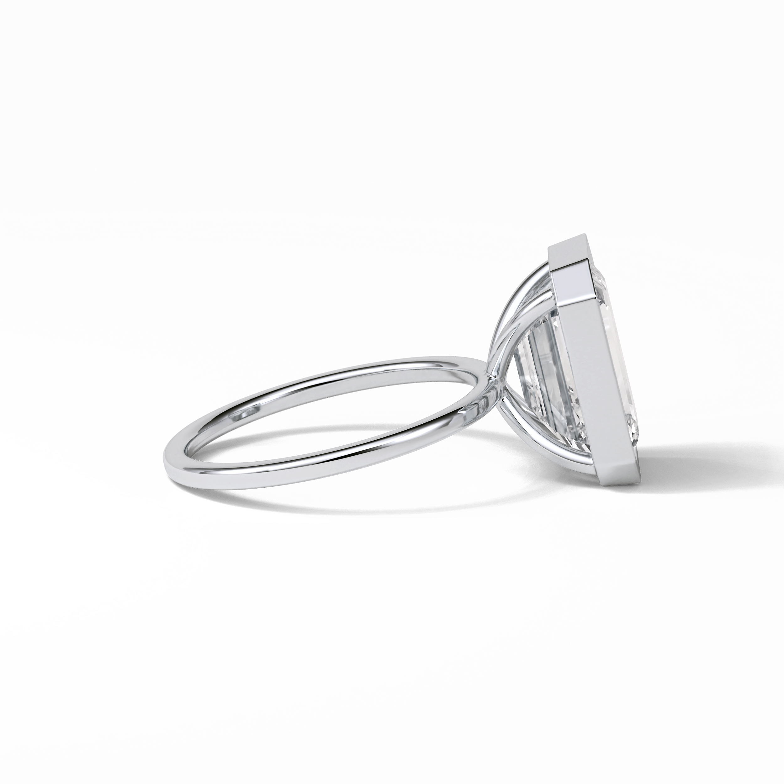 4.6 CT Emerald Cut Solitaire Style Moissanite Engagement Ring 7