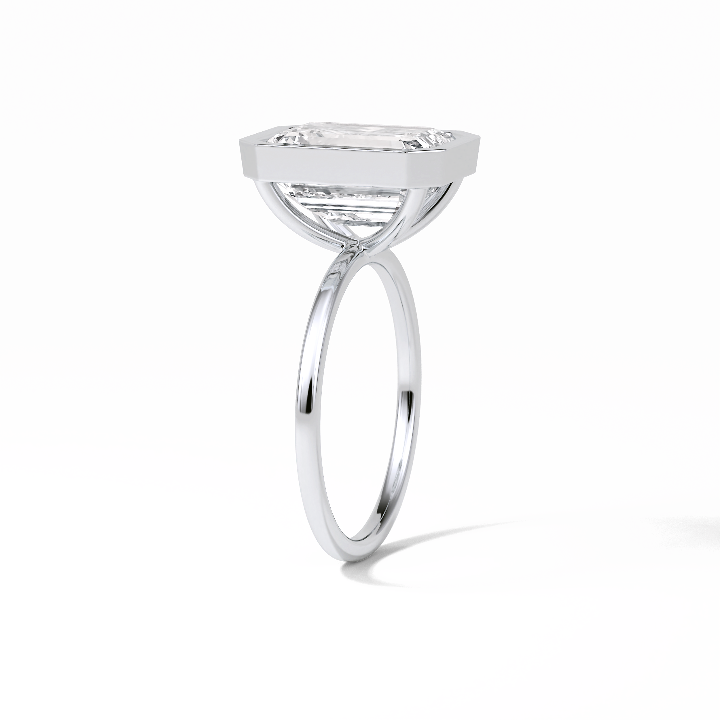 4.6 CT Emerald Cut Solitaire Style Moissanite Engagement Ring 5