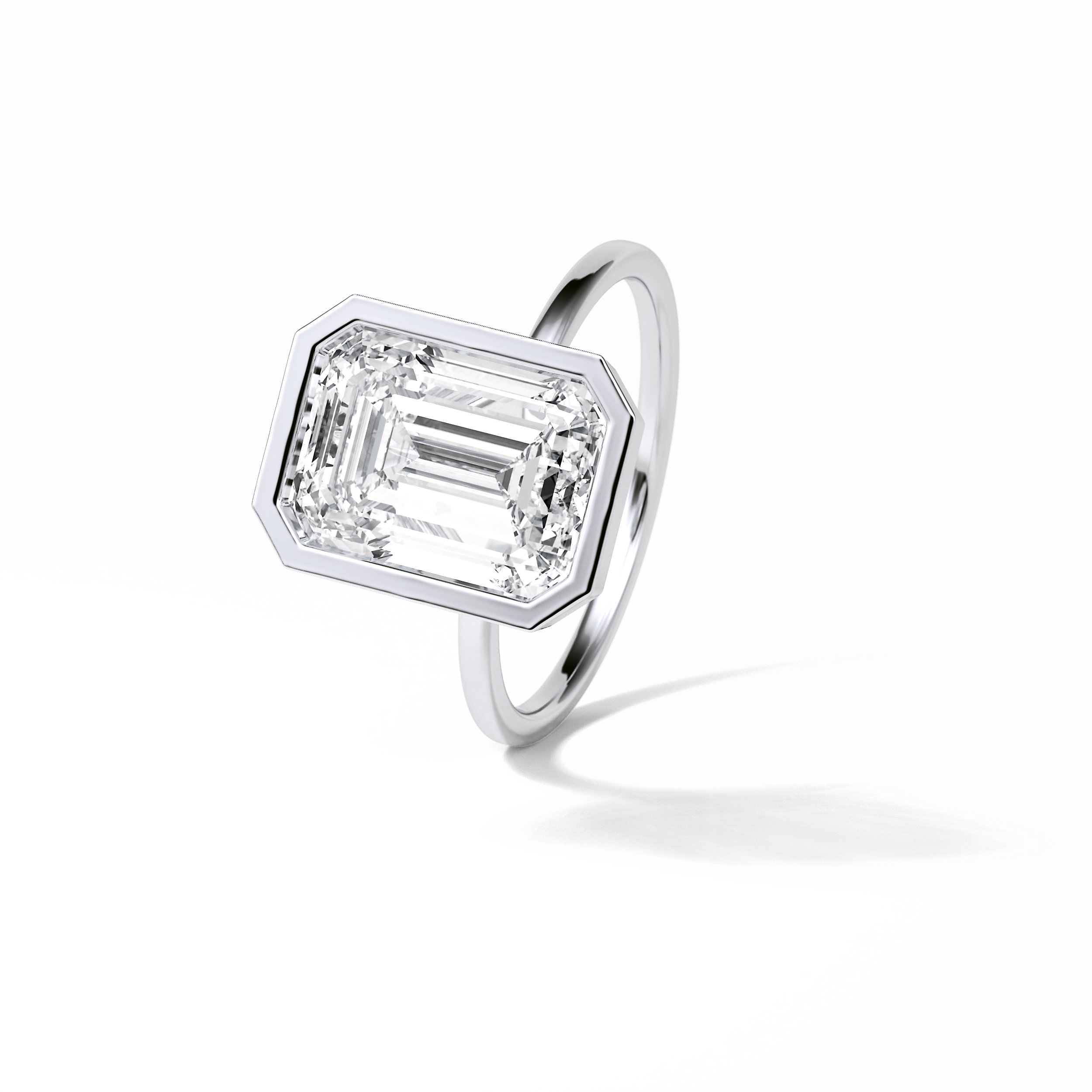 4.6 CT Emerald Cut Solitaire Style Moissanite Engagement Ring 2