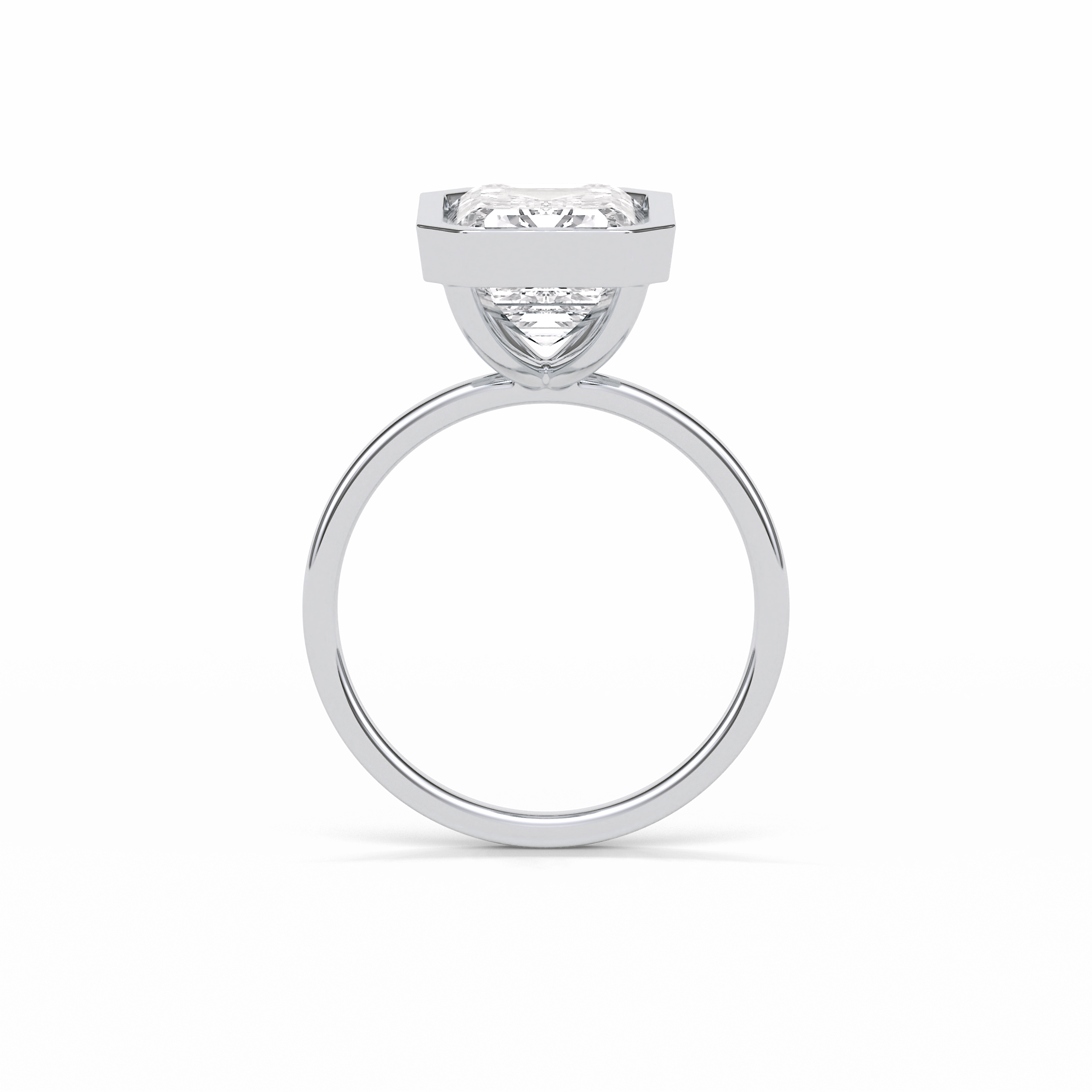 4.6 CT Emerald Cut Solitaire Style Moissanite Engagement Ring 3