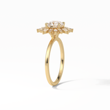 1.21 CT Cushion Cut Cluster Style Moissanite Engagement Ring 9