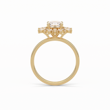 1.21 CT Cushion Cut Cluster Style Moissanite Engagement Ring 13