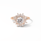 1.21 CT Cushion Cut Cluster Style Moissanite Engagement Ring 15