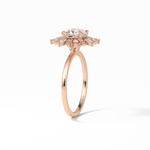 1.21 CT Cushion Cut Cluster Style Moissanite Engagement Ring 16