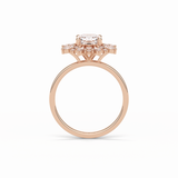 1.21 CT Cushion Cut Cluster Style Moissanite Engagement Ring 18