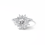 1.21 CT Cushion Cut Cluster Style Moissanite Engagement Ring 1