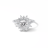 1.21 CT Cushion Cut Cluster Style Moissanite Engagement Ring 1