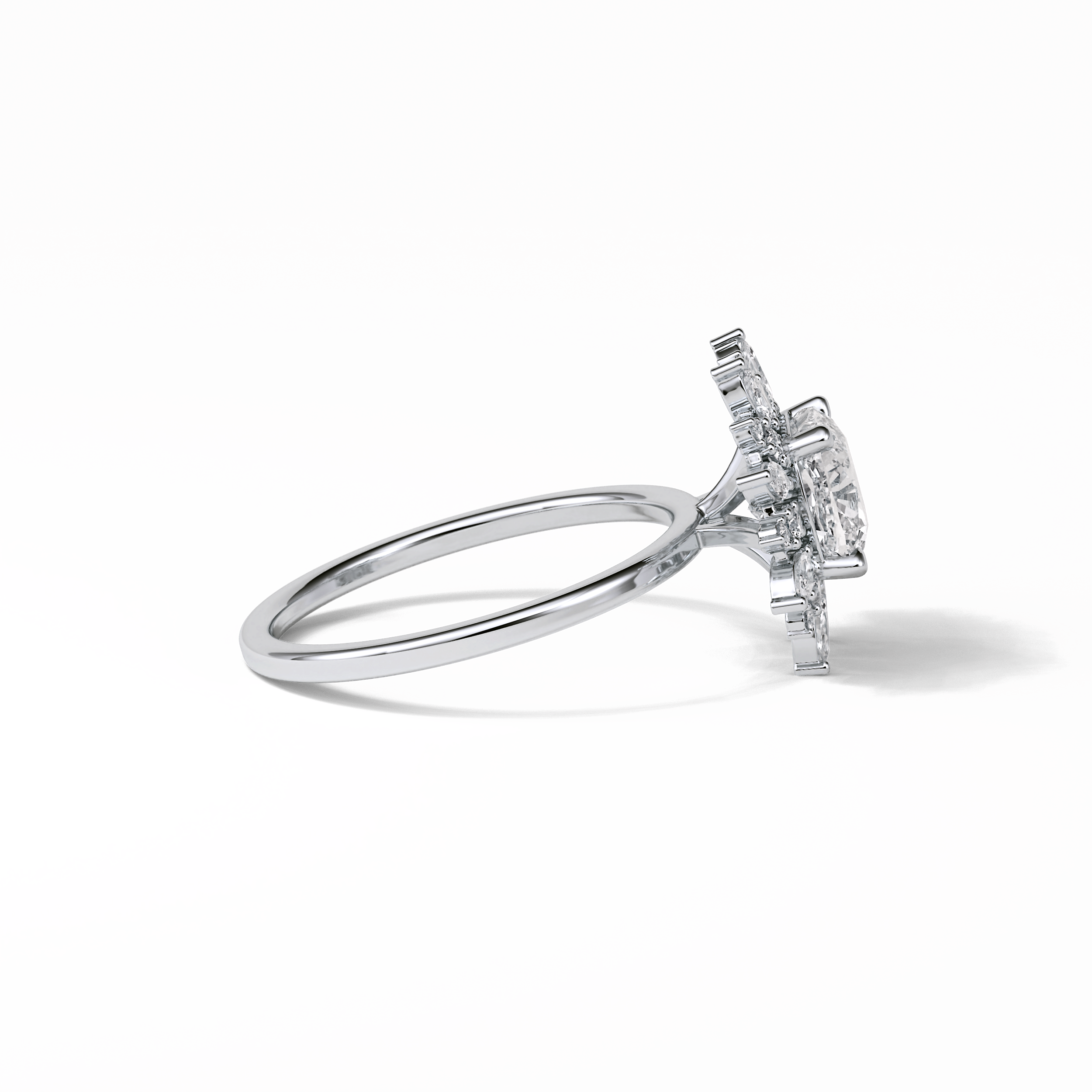 1.21 CT Cushion Cut Cluster Style Moissanite Engagement Ring 7