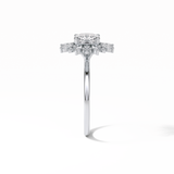 1.21 CT Cushion Cut Cluster Style Moissanite Engagement Ring 2