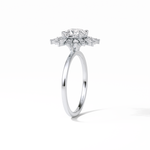 1.21 CT Cushion Cut Cluster Style Moissanite Engagement Ring 3