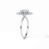 1.21 CT Cushion Cut Cluster Style Moissanite Engagement Ring 3
