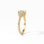 1.33 CT Oval Cut Cluster Style Moissanite Engagement Ring 11