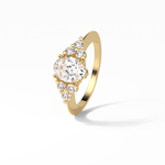 1.33 CT Oval Cut Cluster Style Moissanite Engagement Ring 12