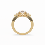 1.33 CT Oval Cut Cluster Style Moissanite Engagement Ring 13