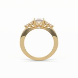 1.33 CT Oval Cut Cluster Style Moissanite Engagement Ring 13