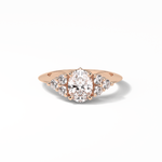 1.33 CT Oval Cut Cluster Style Moissanite Engagement Ring 15