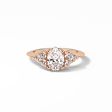 1.33 CT Oval Cut Cluster Style Moissanite Engagement Ring 15