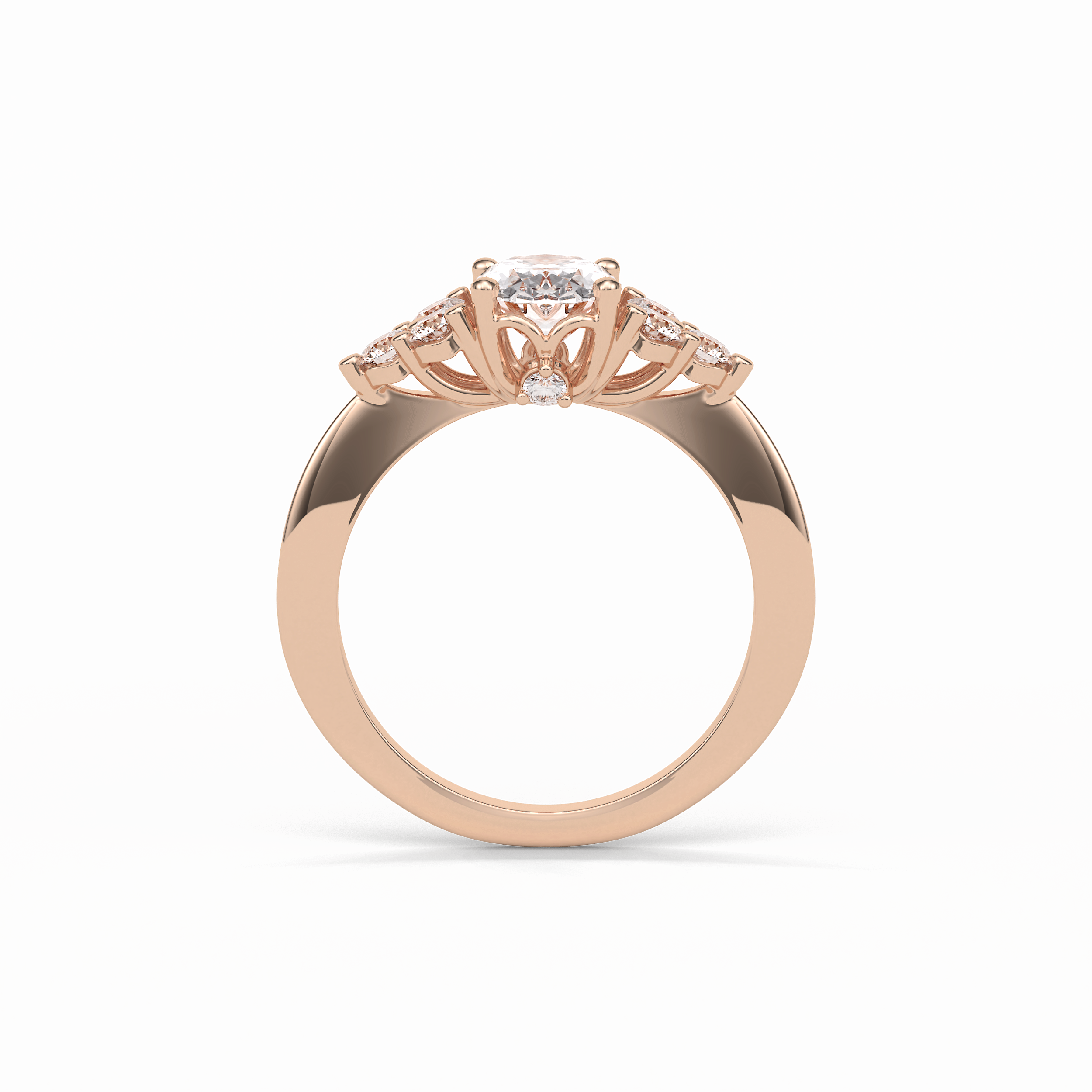 1.33 CT Oval Cut Cluster Style Moissanite Engagement Ring 21