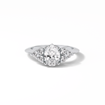 1.33 CT Oval Cut Cluster Style Moissanite Engagement Ring 1