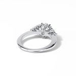1.33 CT Oval Cut Cluster Style Moissanite Engagement Ring 2