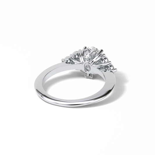 1.33 CT Oval Cut Cluster Style Moissanite Engagement Ring