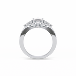 1.33 CT Oval Cut Cluster Style Moissanite Engagement Ring 7