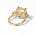 7.02 CT Emerald Cut Three Stones Style Moissanite Engagement Ring 11