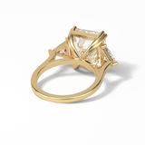 7.02 CT Emerald Cut Three Stones Style Moissanite Engagement Ring 11