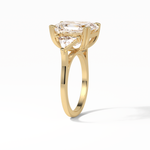 7.02 CT Emerald Cut Three Stones Style Moissanite Engagement Ring 12