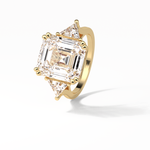 7.02 CT Emerald Cut Three Stones Style Moissanite Engagement Ring 13