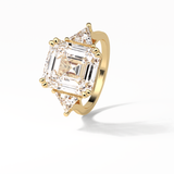 7.02 CT Emerald Cut Three Stones Style Moissanite Engagement Ring 13