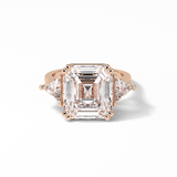 7.02 CT Emerald Cut Three Stones Style Moissanite Engagement Ring 15