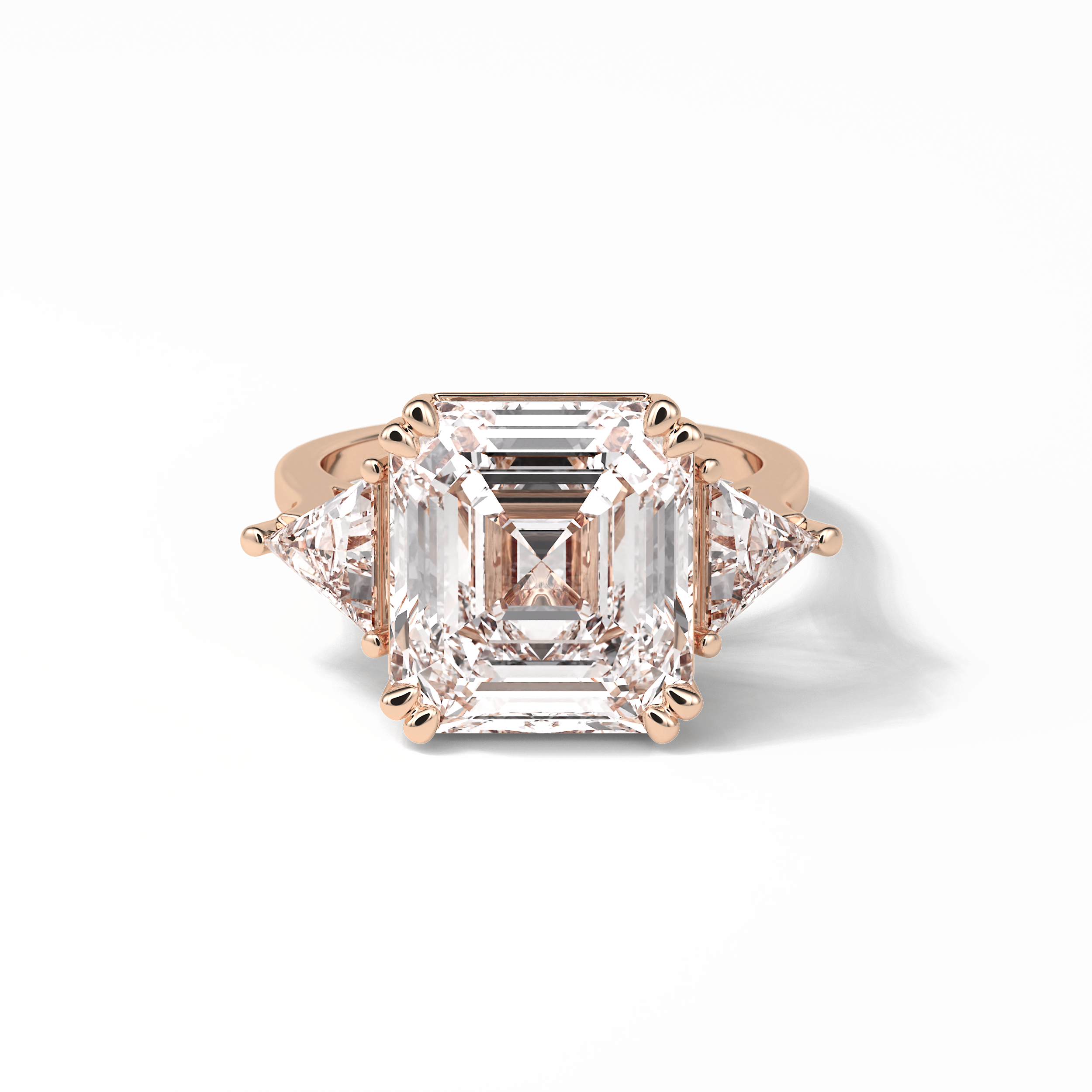 7.02 CT Emerald Cut Three Stones Style Moissanite Engagement Ring 15