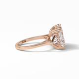 7.02 CT Emerald Cut Three Stones Style Moissanite Engagement Ring 18