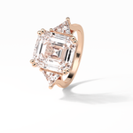 7.02 CT Emerald Cut Three Stones Style Moissanite Engagement Ring 21