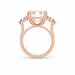 7.02 CT Emerald Cut Three Stones Style Moissanite Engagement Ring 16