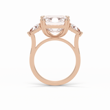 7.02 CT Emerald Cut Three Stones Style Moissanite Engagement Ring 16
