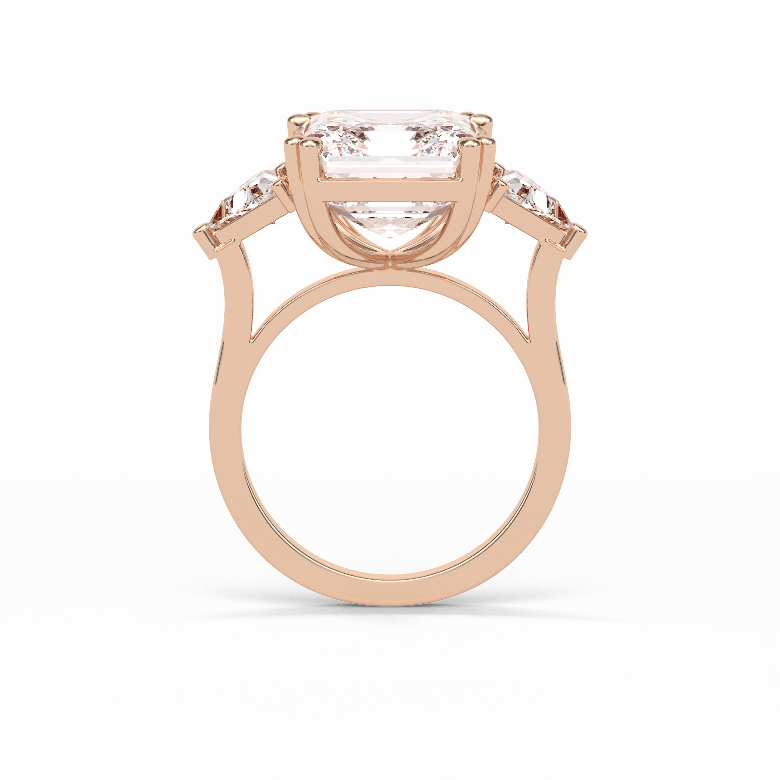 7.02 CT Emerald Cut Three Stones Style Moissanite Engagement Ring 16