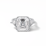 7.02 CT Emerald Cut Three Stones Style Moissanite Engagement Ring 1