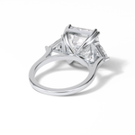 7.02 CT Emerald Cut Three Stones Style Moissanite Engagement Ring 3