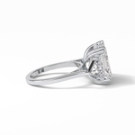 7.02 CT Emerald Cut Three Stones Style Moissanite Engagement Ring 7