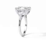 7.02 CT Emerald Cut Three Stones Style Moissanite Engagement Ring 6