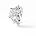 7.02 CT Emerald Cut Three Stones Style Moissanite Engagement Ring 2