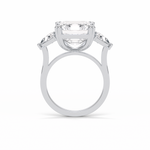 7.02 CT Emerald Cut Three Stones Style Moissanite Engagement Ring 4