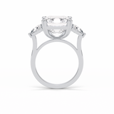 7.02 CT Emerald Cut Three Stones Style Moissanite Engagement Ring 4