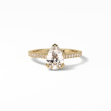 1.33 CT Pear Cut Pave Style Moissanite Engagement Ring 8